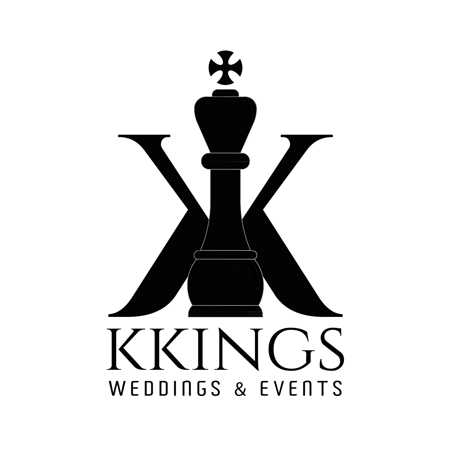 Kkings Logo Black with White Lines PNG